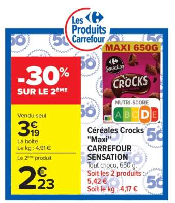 Céréales Crocks "Maxi" CARREFOUR SENSATION