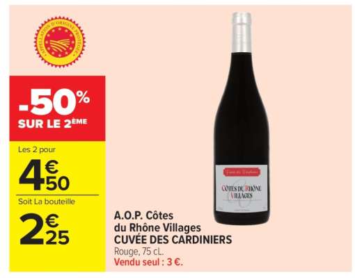 A.O.P. Côtes du Rhône Villages CUVÉE DES CARDINIERS