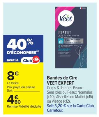 Bandes de Cire VEET EXPERT