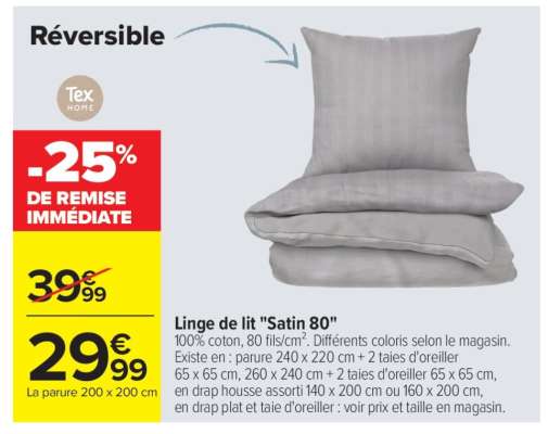 Linge de lit "Satin 80"