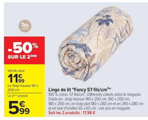 Linge de lit "Fancy 57 fils/cm²"