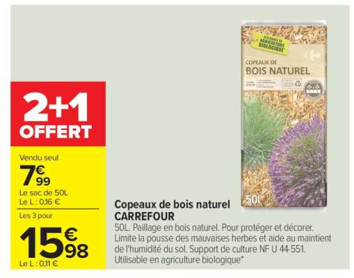 Copeaux de bois naturel CARREFOUR
