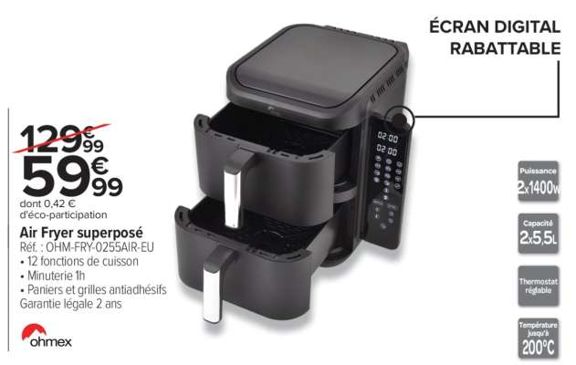 Air fryer superposé