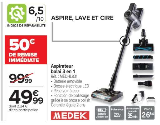 Aspirateur balai 3 en 1