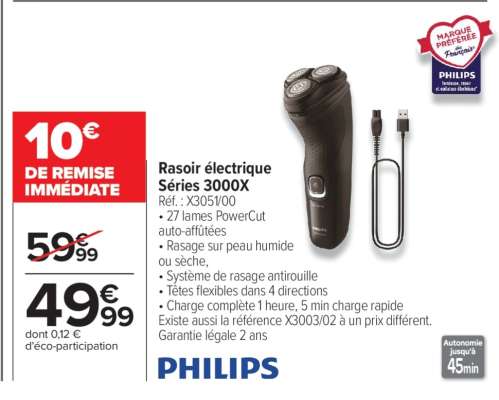 Rasoir électrique Séries 3000X