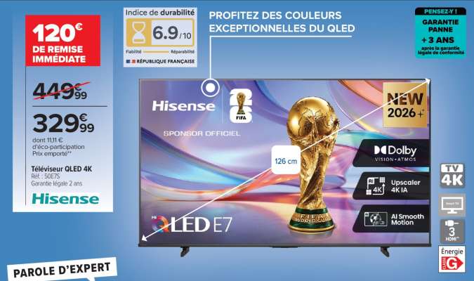Téléviseur QLED 4K 126 cm