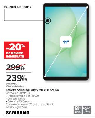 Tablette Samsung Galaxy tab A11+ 128 Go