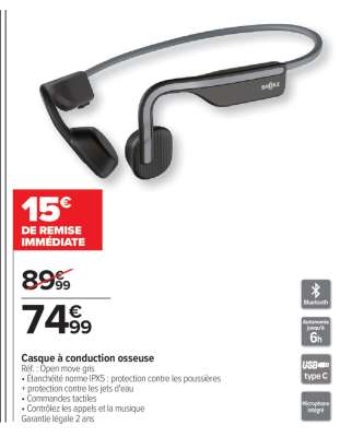 Casque à conduction osseuse