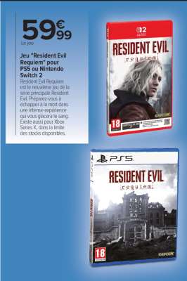 Jeu 'Resident Evil Requiem' pour PS5 ou Nintendo Switch 2