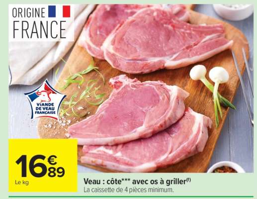 Veau : côte*** avec os à griller