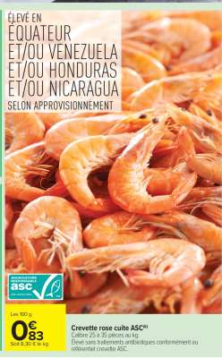Crevette rose cuite ASC