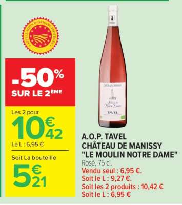 A.O.P. Tavel Château de Manissy "Le Moulin Notre Dame"