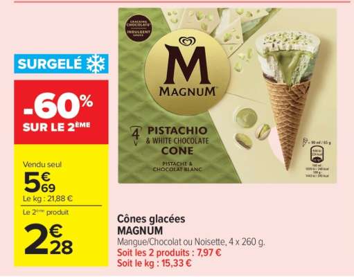 Cônes glacées MAGNUM