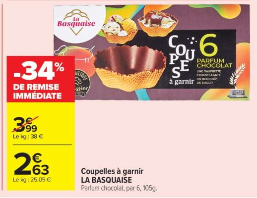 Coupelles à garnir LA BASQUAISE