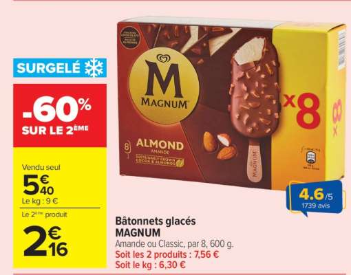 BÂTONNETS GLACÉS MAGNUM