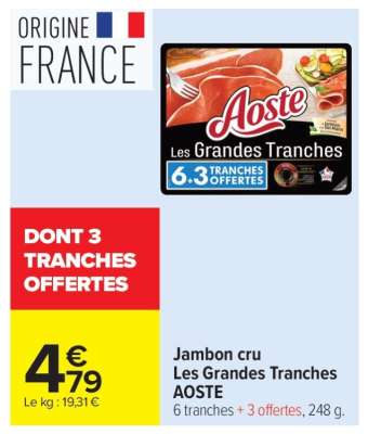 Jambon Cru Les Grandes Tranches Aoste