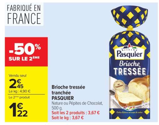Brioche tressée tranchée PASQUIER