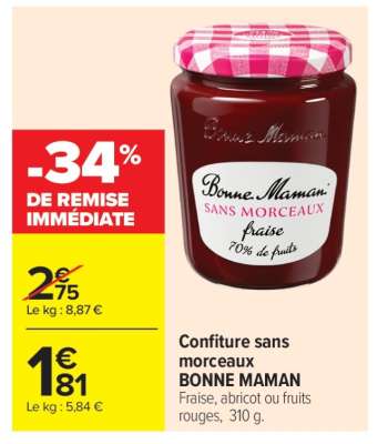 Confiture sans morceaux BONNE MAMAN