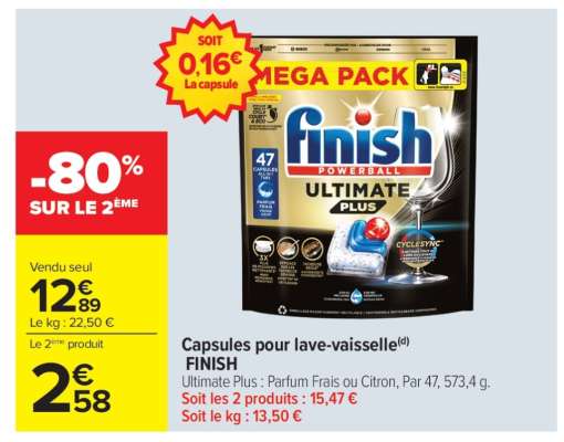 Capsules pour lave-vaisselle FINISH