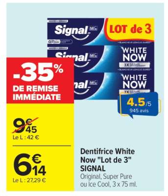 Dentifrice White Now "Lot de 3" SIGNAL