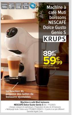 Machine à café Multi boissons NESCAFÉ Dolce Gusto Genio S