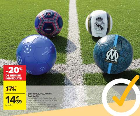 Ballons UCL, PSG, OM ou Real Madrid