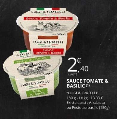 SAUCE TOMATE & BASILIC