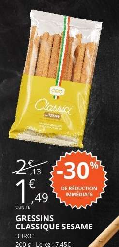 GRESSINS CLASSIQUE SESAME "CIRO"
