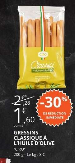 GRESSINS CLASSIQUE À L'HUILE D'OLIVE "CIRO"