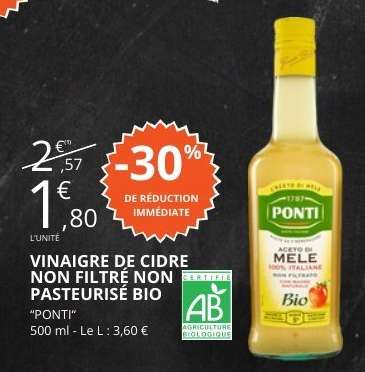VINAIGRE DE CIDRE NON FILTRÉ NON PASTEURISÉ BIO