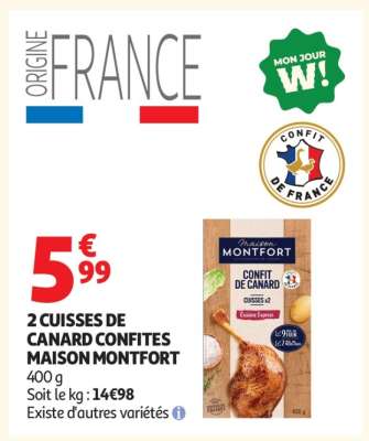 2 Cuisses De Canard Confites Maison Montfort