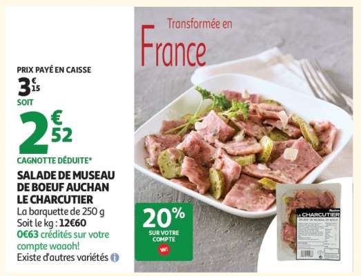 Salade De Museau De Bœuf Auchan Le Charcutier