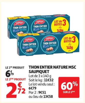 Thon Entier Nature Msc Saupiquet
