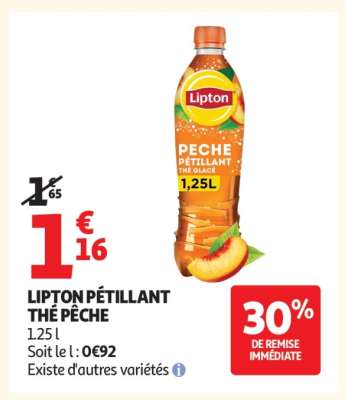 LIPTON PÉTILLANT THÉ PÊCHE