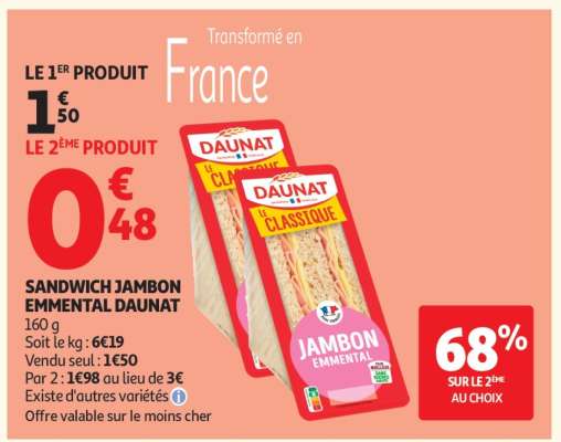 SANDWICH JAMBON EMMENTAL DAUNAT