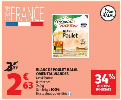BLANC DE POULET HALAL ORIENTAL VIANDES