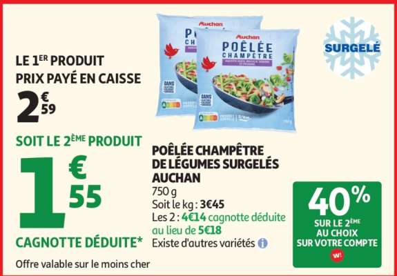 POÊLÉE CHAMPÊTRE DE LÉGUMES SURGELÉS AUCHAN