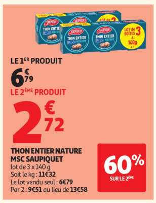 Thon Entier Nature Msc Saupiquet