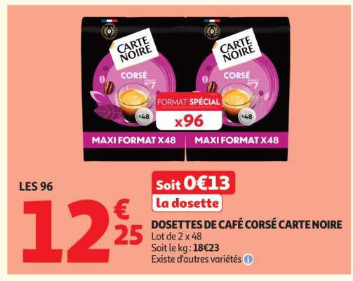 DOSETTES DE CAFÉ CORSÉ CARTE NOIRE