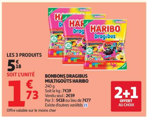 BONBONS DRAGIBUS MULTIGÔUTS HARIBO