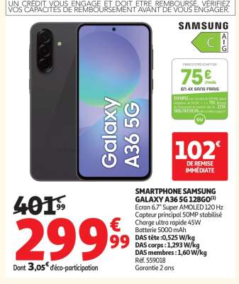 SMARTPHONE SAMSUNG GALAXY A36 5G 128GO