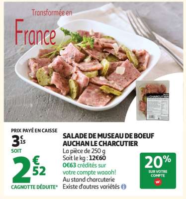 Salade De Museau De Bœuf Auchan Le Charcutier