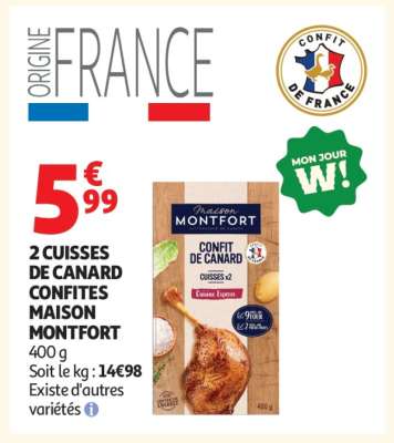 2 Cuisses De Canard Confites Maison Montfort