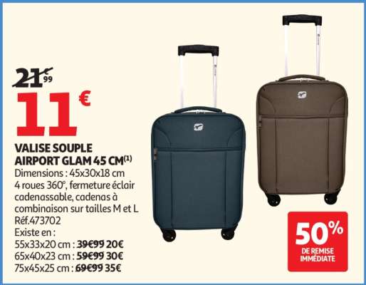 VALISE SOUPLE AIRPORT GLAM 45 CM