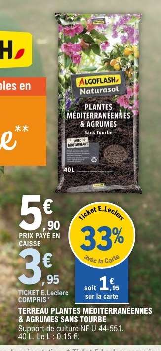 TERREAU PLANTES MÉDITERRANÉENNES & AGRUMES SANS TOURBE