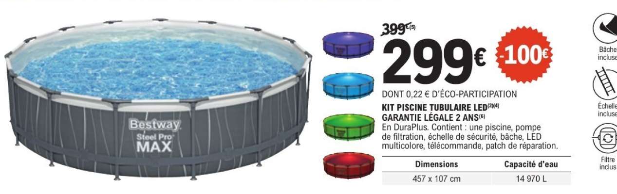 KIT PISCINE TUBULAIRE LED