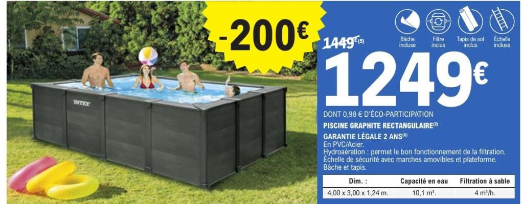 Piscine Graphite Rectangulaire