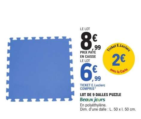 LOT DE 9 DALLES PUZZLE