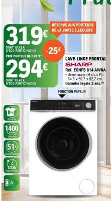 LAVE LINGE FRONTAL 'SHARP'