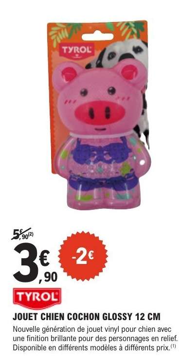 JOUET CHIEN COCHON GLOSSY 12 CM